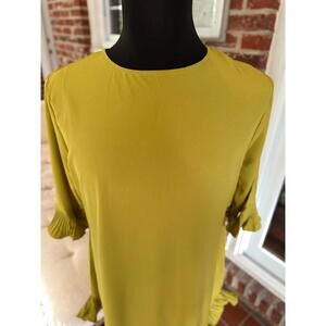 Olive Ruffle Trim Top – 3X